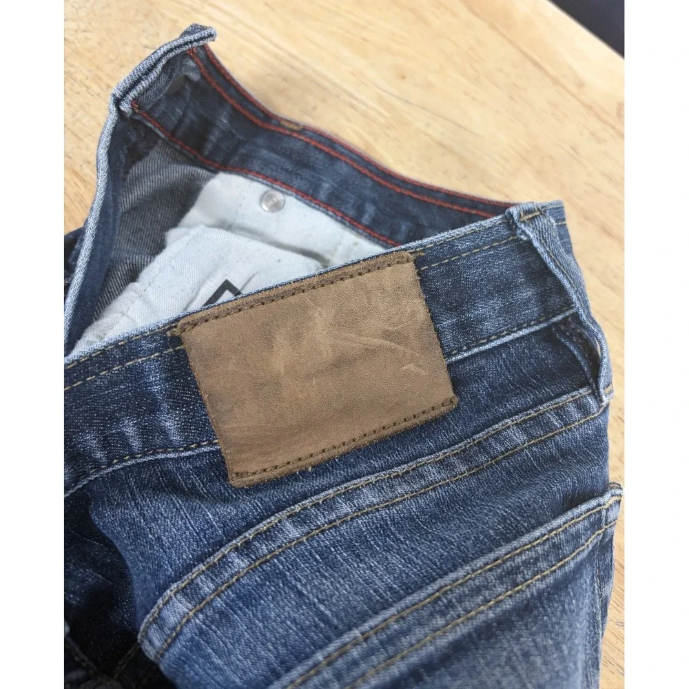 American Giant Mens Jeans Size 30 x 27 Blue Distressed Made in USA Denim